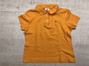 ラコステ LACOSTE トラッド スポーツ 日本製 クロップド 半袖ポロシャツ レディース ロゴ刺繍 40 オレンジ