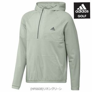 L 新品定価13200円　アディダス ゴルフ adidas Golf ゴルフウエア メンズ ジャケット フリース 長袖 アノラック 秋冬ウエア リネングリーン