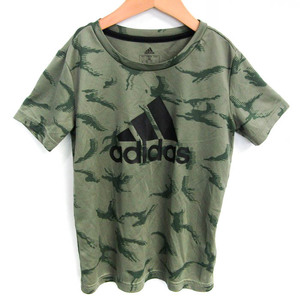 アディダス 半袖Ｔシャツ トップス プライムグリーン ロゴT スポーツウエア キッズ 男の子用 130サイズ カーキ adidas