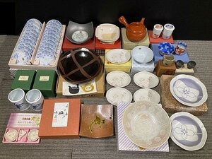 Y2793M 和食器 紙箱 有田焼 深川製磁 益子焼 清水焼 信楽 他 急須 湯呑 お皿 うつわ まとめ 大量