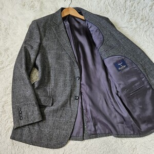 美品 ブルックスブラザーズ【E.THOMAS カシミヤ Fitzgerald 超希少42 ＸL 相当】BROOKSBROTHERS テーラードジャケット チェック グレー