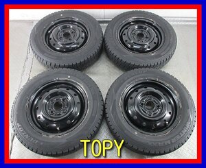 ■中古タイヤホイール■　TOPY スチールホイール 13インチ 4J +45 4H 100 DUNLOP WM02 145/80R13 75Q 激安 中古 送料無料 K527