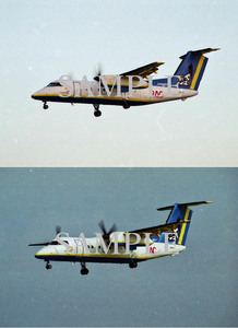 F【航空機写真】Ｌ版２枚　ＲＡＣ　琉球エアコミューター　DHC-8-Q-100　那覇空港