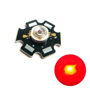 Edison POWER LED 3W 赤色 EDER-3LA3-1 星型ヒートシンク付き 100個