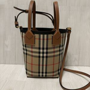 美品 Burberry バーバリー ショルダーバッグ 8070461 ミニ ロンドン トート 