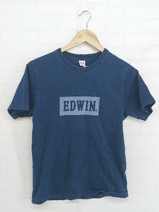 ◇ EDWIN エドウィン 半袖 Tシャツ カットソー サイズS ブルー系 レディース P