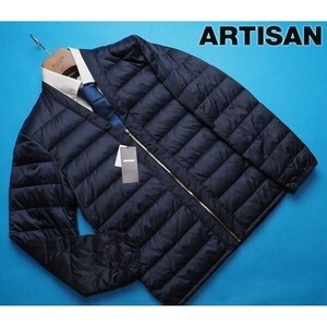 新品定価3.9万円 ARTISAN アルチザン ポリエステルタフタ キルティングはっぴダウンM紺(09) 21DA02