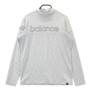 【1円】NEW BALANCE ニューバランス ハイネック 長袖Tシャツ 総柄 グレー系 6 [240101287368]