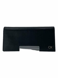 Calvin Klein◆長財布/-/BLK/無地/メンズ