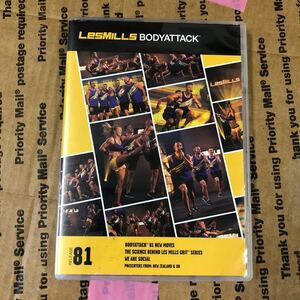 81★レスミルズ★Lesmills★DVD★CD★中古品★BodyAttack★ボディアタック81　★英語コレオノート★箱に傷有★汚れあり★再生確認済★3点