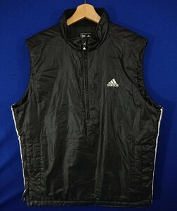 r1_9645s ADIDAS アディダス 3Stripes サイド3本ライン メンズ ゴルフ 中綿 ベスト 防寒ウエア Lサイズ