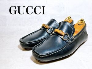 正規品【美品】GUCCI グッチ 高級 バンブー ビットローファー 本革 レザー 黒 39.5（約24.5cm）メンズ 紳士靴