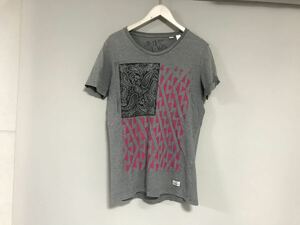 本物ディーゼルDIESELコットンプリント半袖TシャツメンズサーフアメカジミリタリーワークビジネススーツグレーSインド製