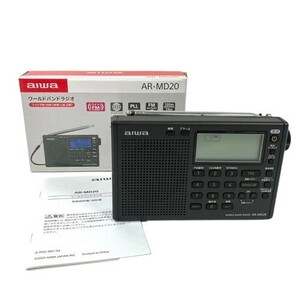 仙67 aiwa AR-MD20 ワールドバンドラジオ ワイド FM/AM ブラックカラー アイワ