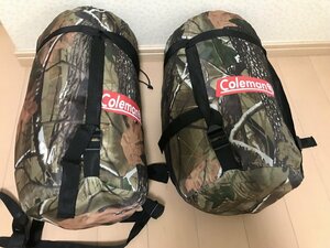 ★　２点まとめて　coleman　コールマン　迷彩　カモフラ　寝袋　シュラフ　マミー型　アウトドア　寝具　キャンプ　宿泊