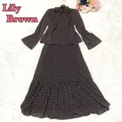 ★美品★【Lily Brown】セットアップ  ベルスリーブ ボウタイ付き