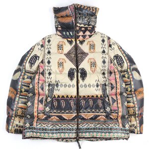 極美品□ETRO エトロ 2021年製 ネイティブ チマヨ柄 WZIP ダウンジャケット マルチカラー 46 ハンガリー製 正規品 メンズオススメ