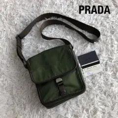 PRADAプラダテスートナイロンショルダーバッグV167オリーブグリーン