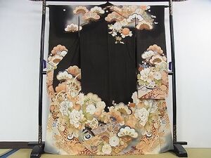 平和屋本店■極上　アンティーク　大正ロマン　振袖　駒刺繍　吉祥花文　暈し染め　金糸　逸品　DZAA1576kh4