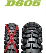 ★製造年新しい　室内保管　ダンロップ　Buroro D605 120/80-18　チューブレス（後側）のみ　セロー250などに