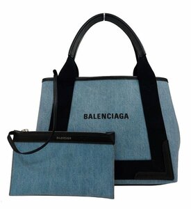 未使用品！BALENCIAGA【バレンシアガ】339933 NAVY CABAS/ネイビー カバ S スモール ハンドバッグ トートバッグ （4548）