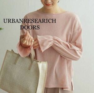 【100円〜】URBANRESEARICHDOORS アーバンリサーチドアーズ TCクレープフレアスリーブ トップス ピンク ワンサイズ