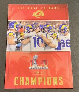 2022 Panini Donruss Super Bowl LVI Champions Los Angeles Rams No.Champ-LA NFL ラムズ　スーパーボール　パニーニ