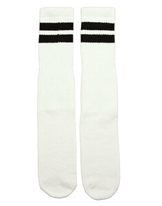 SkaterSocks (スケーターソックス) ロングソックス 靴下 Knee high White tube socks with Black stripes style 2 (22インチ)