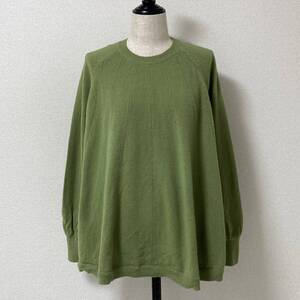 AD1989 COMME des GARCONS 裾フレア ウール ニット セーター グリーン 黄緑 コムデギャルソン 80s VINTAGE archive 4080412