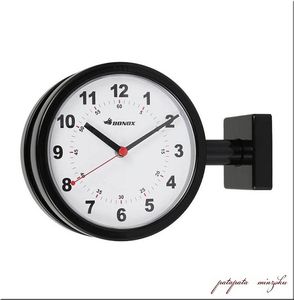 ダブルフェイス S DULTON ダルトン 壁掛時計 両面時計 アンティーク調 ブラック 時計 ウォールクロック パタミン 時計 掛け時計 新築祝い