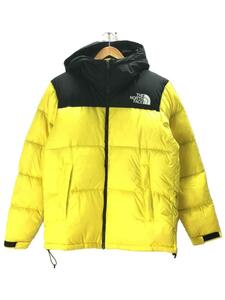 THE NORTH FACE◆ザノースフェイス/ヌプシフーディダウンジャケット/Lサイズ/ナイロン/イエロー/ND92041R//