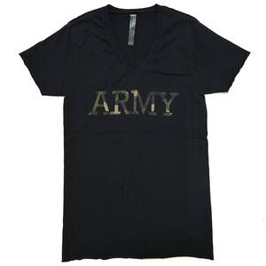 Safari掲載 定価1万 wjk cut-off ARMY-print V S/S tee L 黒　カットオフアーミーTシャツ akm ジュンハシモト