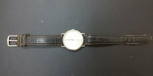 ◆QZ　不動品　SEIKO　セイコー　43-0240　クォーツ　メンズ腕時計　2針　ラウンド　社外ベルト　現状品◆9635