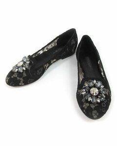 ドルチェアンドガッバーナ Dolce&Gabbana 黒 レース パンプス 35