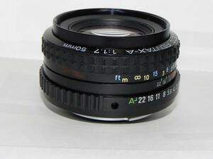 **中古品　smc PENTAX-A 50mm / f 1.7 レンズ*