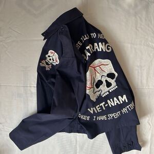 ★ 超スペシャル ★ 1971 USAF スイングトップ ベトジャン 両面 スカル刺繍 US Air Force Vietnam Skull スーベニア 60s 70s エアフォース