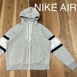 NIKE AIR ナイキエアー ジップパーカー トレーナー ジップアップ 刺繍ロゴ 裏起毛 00s y2k サイズL 玉mc2198