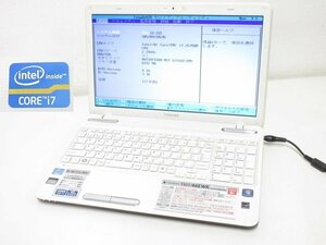 S3142S 東芝 dynabook T451/46EWK ノートパソコン BIOS確認 Coreｉ7-2670QM 2.20GHｚ メモリ8GB HDDなし ジャンク/部品取り用に！