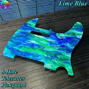 ピックガード　彩弦堂　さいげんどう　テレキャスター　8穴　Telecaster 8-Hole Lime Blue