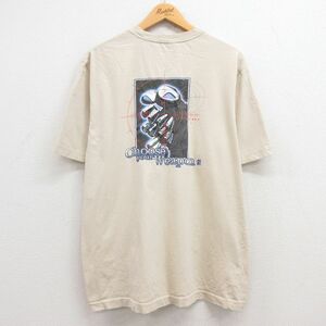 XL/古着 半袖 ビンテージ Tシャツ メンズ 00s ゴルフ 大きいサイズ コットン クルーネック ベージュ カーキ 24apr11 中古