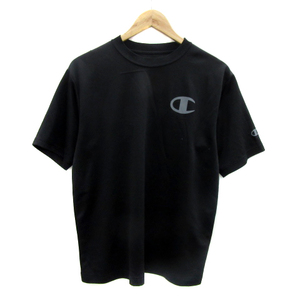 チャンピオン CHAMPION Tシャツ カットソー 半袖 ロゴプリント L 黒 ブラック グレー /YS38 メンズ