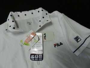 新品・レディース■FILA/フィラ！【★ホワイト×ドット模様！■吸水速乾・UV・再帰反射・消臭抗菌！】ウエア・ハーフジップ！/Mサイズ