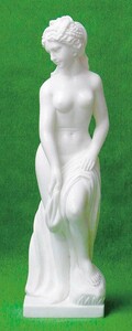 彫刻 石像 水浴の女神 大理石 高級四川白石　高さ 約90cm　重さ約 40kg ヴィーナス