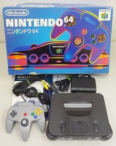 416◇Nintendo/任天堂 ニンテンドー64 本体 NUS-001＋コントローラー＋ケーブル＋説明書＋箱 短時間の確認OK！