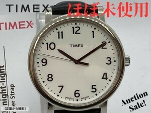 【可動品】 TIMEX タイメックス モダンイージーリーダー 腕時計 T2N338 白文字盤 ブラックレザー クオーツ 箱付属 未使用
