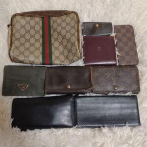 Louisvuitton GUCCI PRADA 含む 財布等小物まとめ9点