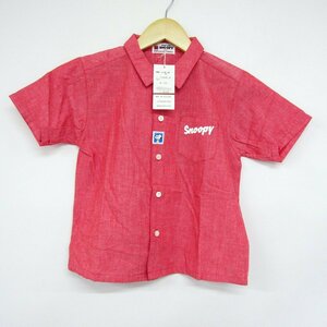 ファミリア 半袖シャツ スヌーピーコラボ 未使用品 キッズ 男の子用 130サイズ レッド Familiar