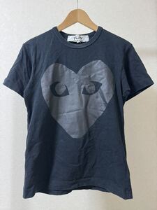 プレイ コムデギャルソン PLAY COMME des GARCONS デカロゴ ハート デザイン 半袖 Tシャツ size S ブラック