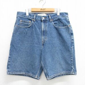 W35/古着 ギャップ GAP ショート パンツ ショーツ メンズ 00s コットン 紺 ネイビー デニム 24jun27 中古 ボトムス 短パン ショーパン