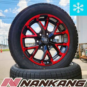 冬タイヤ 200系 ハイエース レジアスエース NANKANG ナンカン SNC-1 215/60R17C 新品 17インチ 6穴 タイヤホイールセット 4本 レッドクリア